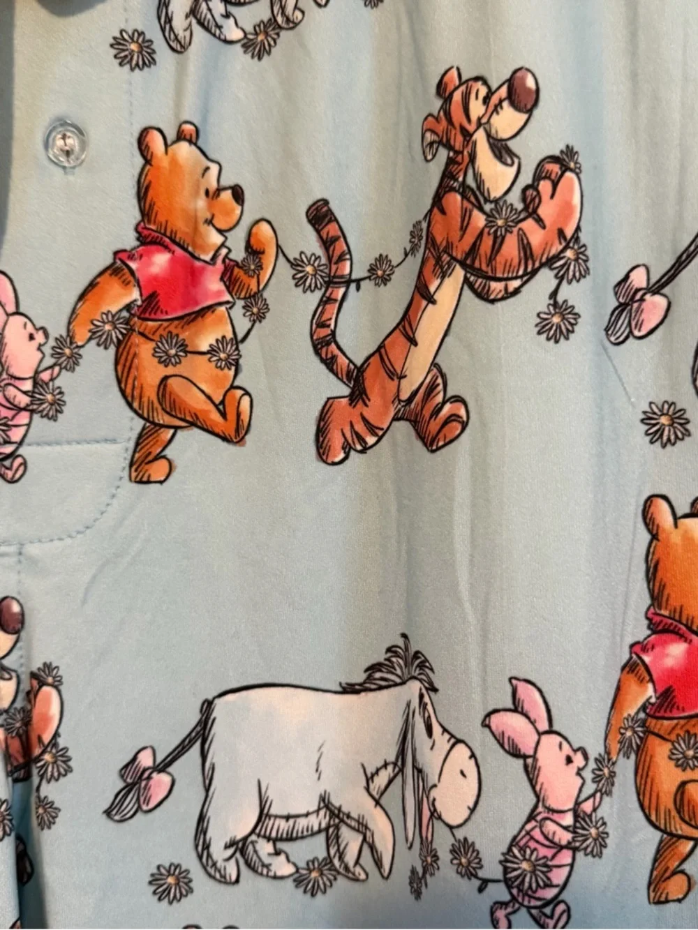 Disney Winnie the Pooh Light Blue Pajama Pants with Yellow Drawstring - Picture 4 of 16
